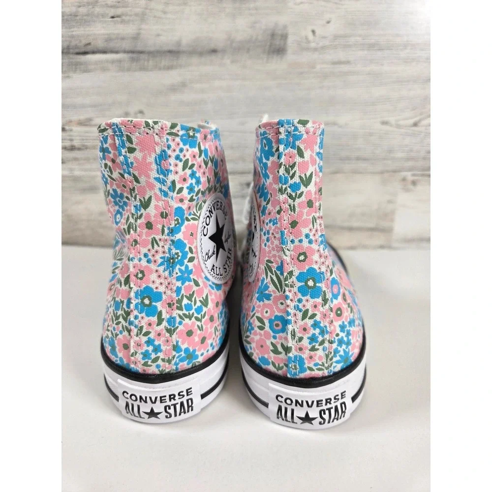 Converse Chuck Taylor All Star High Top Floral Pink Blue Sneakers A14980F Size 7